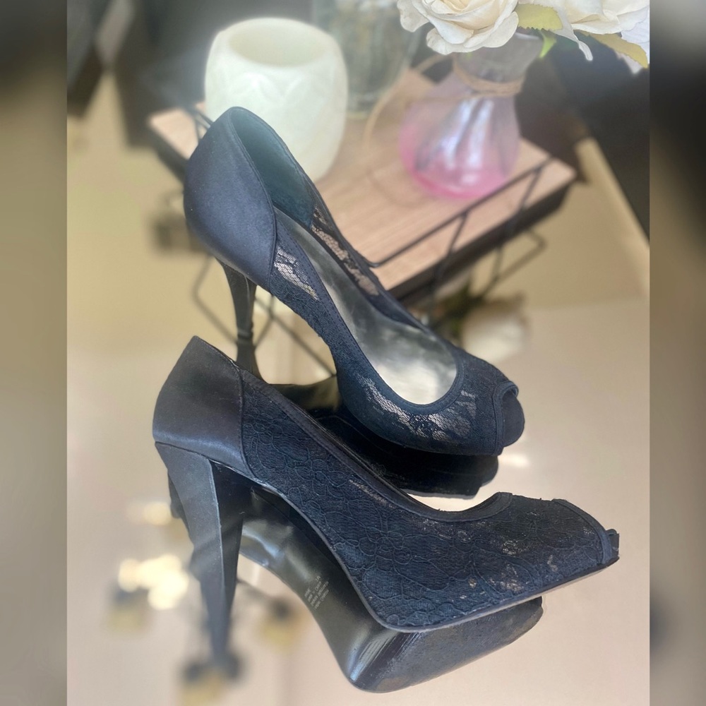 Black Heels with Lace